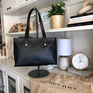 Burberry Saffiano Leather Shoulder Bag / Tote